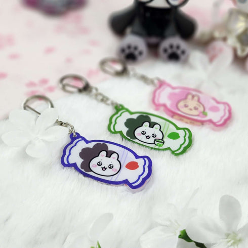 Rabbit Candy Strawberry Acrylic Keychain